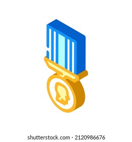 soldier medal isometric icon vector. soldier medal sign. isolated symbol illustration