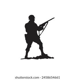 Soldier Memorial Day Silhouette Vector Illustration