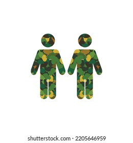 Soldier. Military camouflage, camo, khaki. Texture of military army and armed forces. 