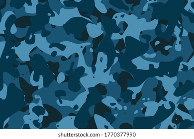 Soldier Military Camouflage Pattern Blue Shades Stock Vector (Royalty ...