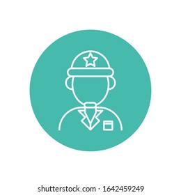 soldier military force line block style vector illustration design