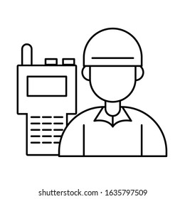 soldier military force with radio communicator vector illustration design