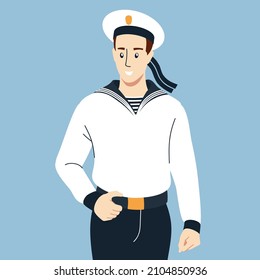 Soldier. Military sailor. Vector image. 