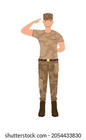 soldier military saludating profession character