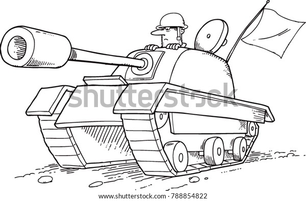 Soldier and military tank\
illustration