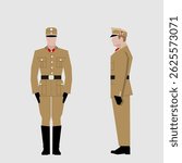 Soldier and officer of the Honor Guard near the Parliament building. Budapest, Hungary