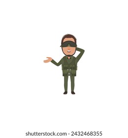 soldier pose with defense day combat goggles war