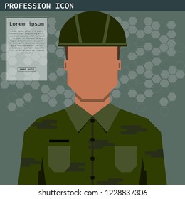Soldier profession icon.vector illustration