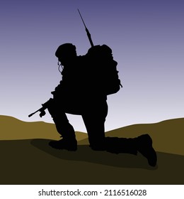 soldier recon silhouette vector design