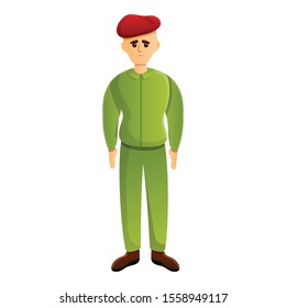 Soldier red beret icon. Cartoon of soldier red beret vector icon for web design isolated on white background