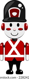 soldier retro tin toy vector icon
