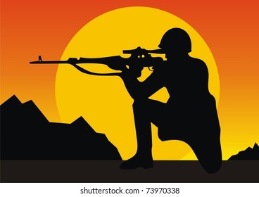 The soldier with a rifle