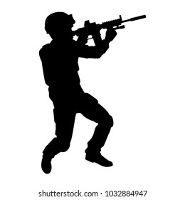 Soldier Rifle Gun Silhouette Vector Stock Vector (Royalty Free ...