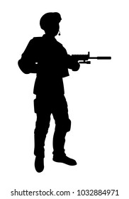 Soldier Rifle Gun Silhouette Vector Stock Vector (Royalty Free ...