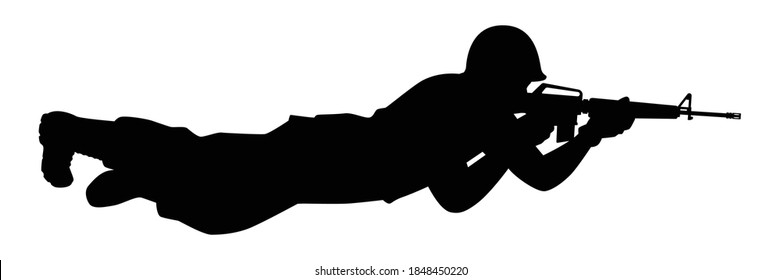Soldat mit Gewehr-Silhouette-Vektorgrafik	