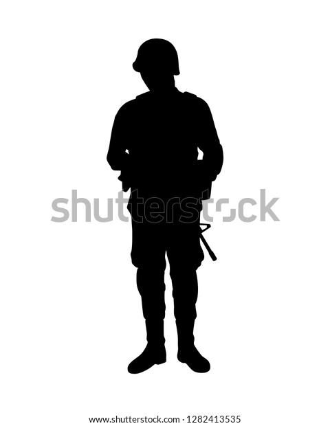 Soldier Rifle Gun Silhouette Vector Stock Vector (Royalty Free ...