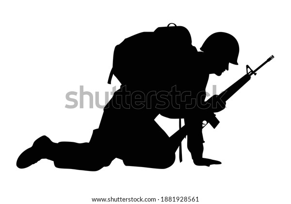 Soldier Rifle Gun Silhouette Vector Stock Vector (Royalty Free ...