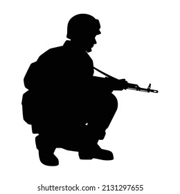 Soldier Rifle Gun War Silhouette Vector Stock Vector (Royalty Free ...