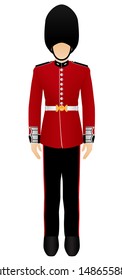 Soldier of the royal British guard. Graphic vector