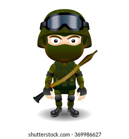 Soldier rpg military character combat black mask male