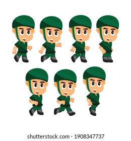 Carácter de juego Ejecutar soldado para crear juegos de acción de tirador