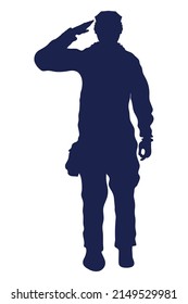 soldier saludating silhouette blue icon