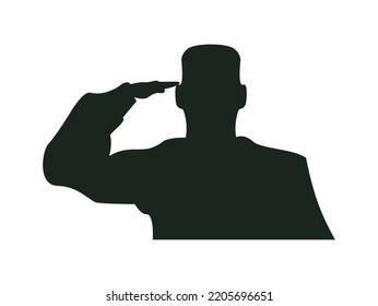 soldier saludating silhouette style icon