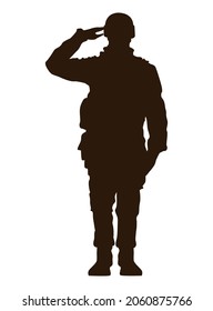 soldier saludating stand silhouette icon