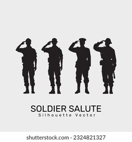 Soldier salute silhouette vector illustration