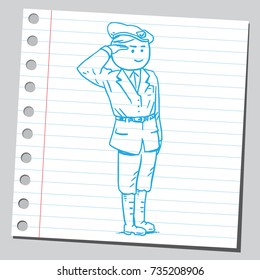 Soldier saluting