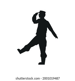 soldier saluting silhouette isolated image