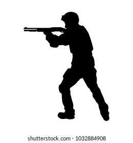 Soldier Anti Tank Rocket Silhouette Vector Stock Vector (royalty Free 