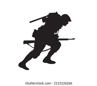 Soldier Silhouette black High Vector