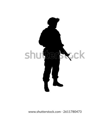Soldier silhouette icon vector flat design.