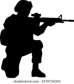 Soldier Silhouette Illustration Isolated Vector