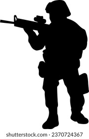 Soldier Silhouette Illustration Isolated Vector