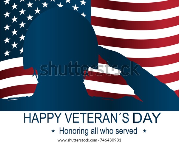 Soldier Silhouette Memorial Day Happy Veterans Stock Vector Royalty Free