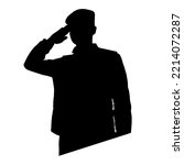 Soldier silhouette on white background. Element for your design. EPS10 vector
