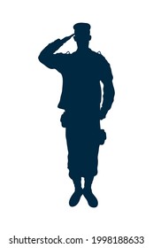 Soldier silhouette on white background