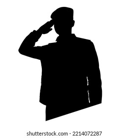 Soldier silhouette on white background. Element for your design. EPS10 vector