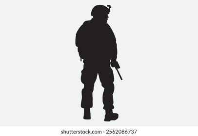 A soldier silhouette on a white background
