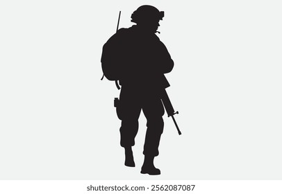 A soldier silhouette on a white background
