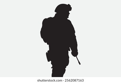 A soldier silhouette on a white background
