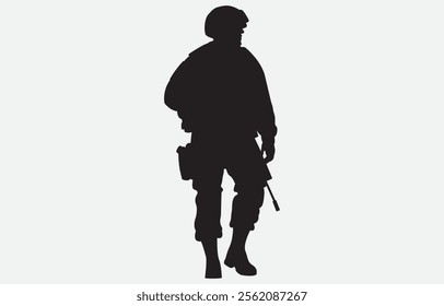 A soldier silhouette on a white background
