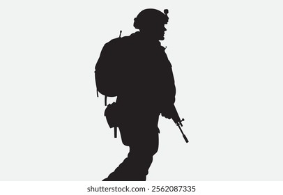 A soldier silhouette on a white background
