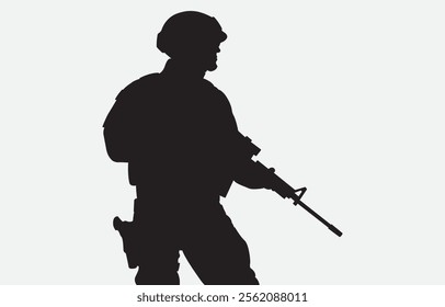 A soldier silhouette on a white background
