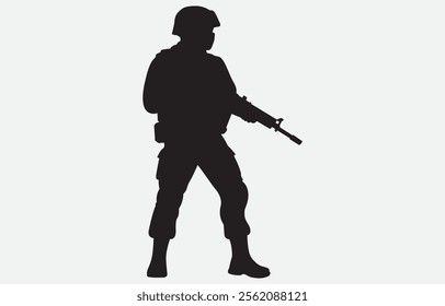 A soldier silhouette on a white background
