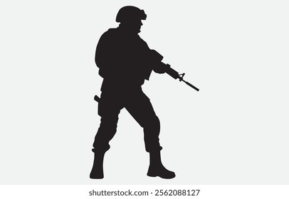 A soldier silhouette on a white background
