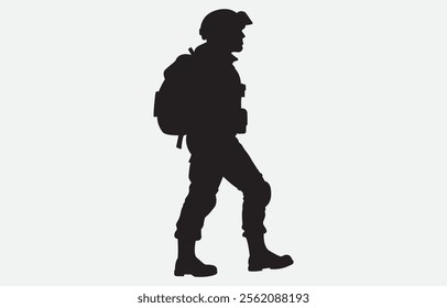 A soldier silhouette on a white background
