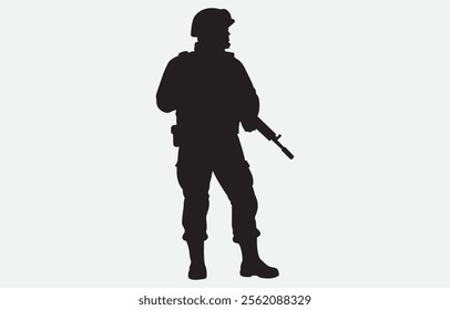 A soldier silhouette on a white background
